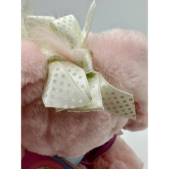 1990 Hallmark Crayola Bunny Company Candy Cotton Tail Pink Rabbit 12" Plush - Picture 5 of 11